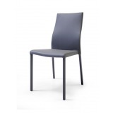 Ellie Dining Chair Gray Faux Leather Stackable