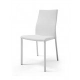 Ellie Dining Chair White Faux Leather Stackable