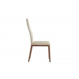 Ricky Dining Chair Taupe Faux Leather - Side