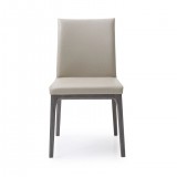 Stella Dining Chair With Taupe Faux Leather - Front