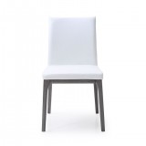 Stella Dining Chair With White Faux Leather - Front