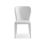 Hazel Dining Chair With White Faux Leather - Front