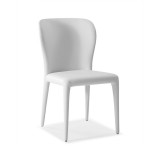 Hazel Dining Chair With White Faux Leather 