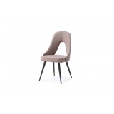 Traci Dining Chair In Fabric With Powder Coated Metal In Matt Black Color