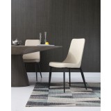Luca Dining Chair In Taupe Faux Leather