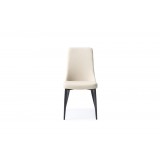Luca Dining Chair In Taupe Faux Leather - Front
