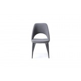 Audrey Dining Chair In Blue Navy Leather - Front