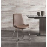 Aileen Dining Chair Taupe Faux Leather Dining Chair
