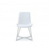 Aileen Dining Chair White Faux Leather Dining Chair - Front