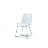 Aileen Dining Chair White Faux Leather Dining Chair - Angled