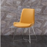 Aileen Dining Chair Yellow Faux Leather Dining Chair