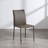 Candance Dining Chair In Taupe Leather