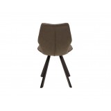 Bernadette Dining Chair Black Leatherette with Gray Powder Coated Metal Set of 2 - Back