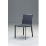 Fleur Dining Chair Grey In Full Leather Wrap