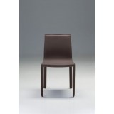 Fleur Dining Chair Mink In Full Leather Wrap - Front