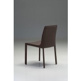Fleur Dining Chair Mink In Full Leather Wrap - Back Angle