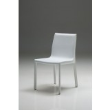 Fleur Dining Chair White In Full Leather Wrap