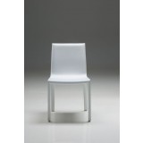 Fleur Dining Chair White In Full Leather Wrap - Front