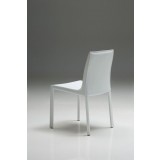 Fleur Dining Chair White In Full Leather Wrap - Back Angle