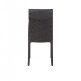 Harris Dining Chair Grey Full Leatherette Wrap with White Stitching Set of 2 - Back