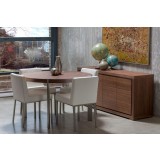Tarna Dining Chair White Leatherette with Polished Stainless Steel Set of 2 - Lifestyle