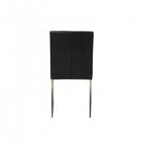 Tate Dining Chair Black Leatherette with Brushed Stainless Steel - Back