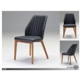  Totem Dining Chair Black Leatherette with Ash Wood Set