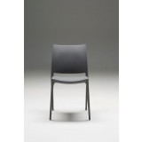 Vata Dining Chair Grey Polypropylene Dining Chair - Front