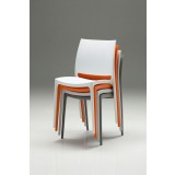 Vata Dining Chair Grey Polypropylene Dining Chair - Stacked in Different COlors