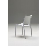 Vata Dining Chair Light Grey Polypropylene Dining Chair - Back Angle