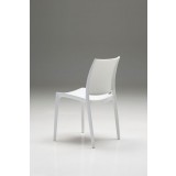 Vata Dining Chair White Polypropylene Dining Chair - Back Angle