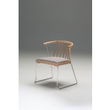 Walker Dining Chair Ash Solid Wood Back and Seat Frame with Polished Stainless Steel