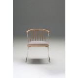 Walker Dining Chair Ash Solid Wood Back and Seat Frame with Polished Stainless Steel - Front