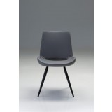 Willam Dining Chair Dark Grey Leatherette - Front