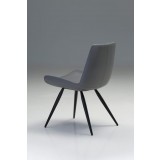 Willam Dining Chair Dark Grey Leatherette - Back angled