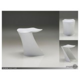 Yucatan Dining Chair White with Polished Stainless Steel Set of 2