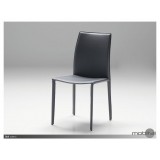 Zak Dining Chair Grey Full Leather Wrap