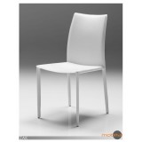 Zak Dining Chair White Full Leather Wrap