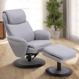 Comfort Chair Denmark Recliner and Ottoman in Light Grey