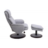 Denmark Recliner and Ottoman in Light Grey - side