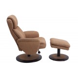 Denmark Recliner and Ottoman in Taupe - Side