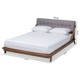 Baxton Studio Sante Upholstered Wood Platform Bed - Grey