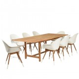 Amazonia Charlotte 9 Piece Teak Rectangular Patio Dining Set