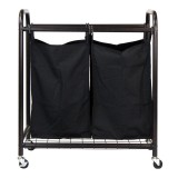 Oceanstar 2-Bag Rolling Laundry Sorter - Bronze - Front