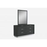 Navi Dresser Double High Gloss Grey - With Mirror