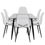 LumiSource Clara Dining Set - Black - Side