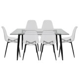 LumiSource Clara Dining Set - Black - Front