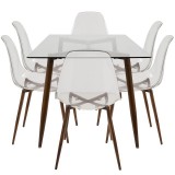 miSource Clara Dining Set - Walnut - Side