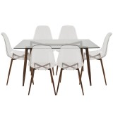 miSource Clara Dining Set - Walnut - Front