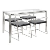 LumiSource Fuji Dining Set - Black - Perspective